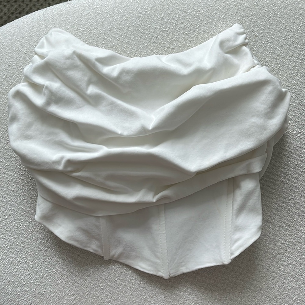 White strapless corset top